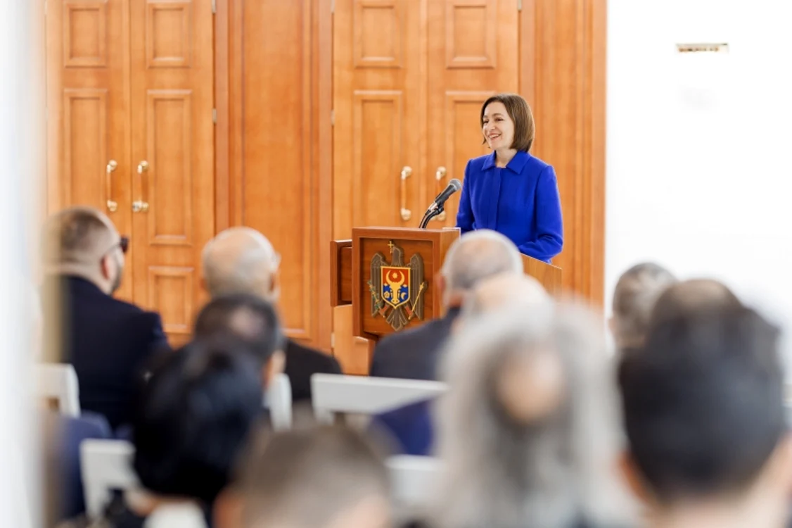 Maia Sandu a susținut timp de două ore o conferință de presă. FOTO: Presedinte.md