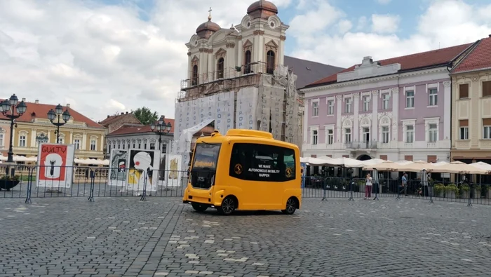 Prima maşină complet autonomă care circulă în Timişoara FOTO Ş.Both