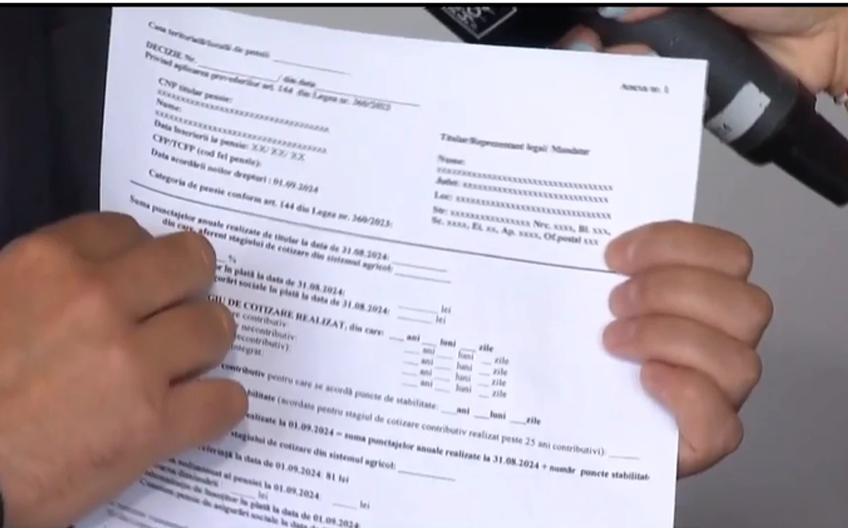 Așa arată decizia de pensionare după recalculare. FOTO Captură video Antena 3 CNN