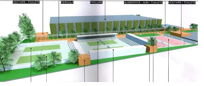 Baza sportivă va avea şase terenuri de tenis