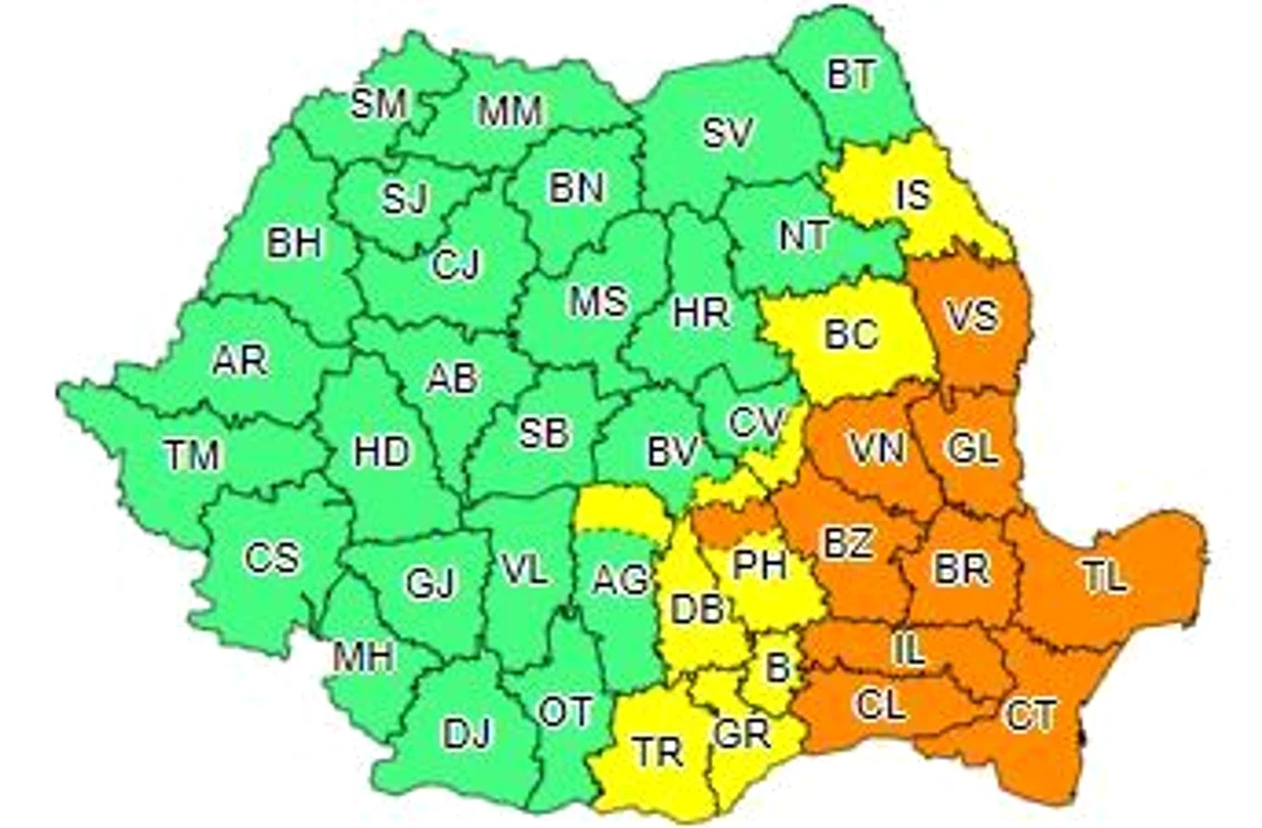 Capitala și 9 județe sunt sub cod galben de ploi torențiale vinerifoto: ANM
