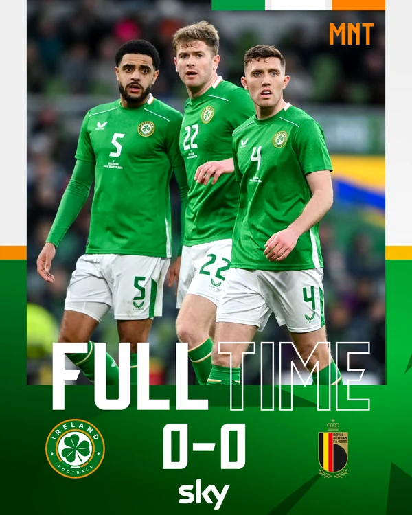 Irlanda - Belgia FOTO: Facebook/IrelandFootball