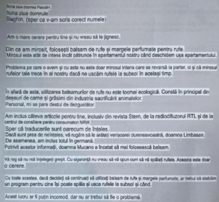 Scrisoarea lăsată de vecinul românului