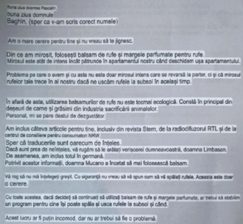 Scrisoarea lăsată de vecinul românului