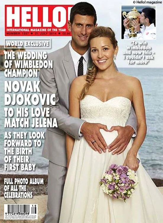 Novak si Jelena Djokovic pe coperta revistei Hello
