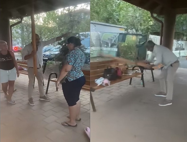 Bărbat din județul Ilfov, filmat în timp ce distruge băncile unui complex rezidențial. Motivul furiei sale VIDEO