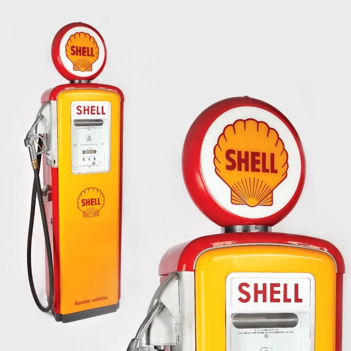 pompa de benzina shell cu glob luminos anii 1950 piesa de design jpg jpeg