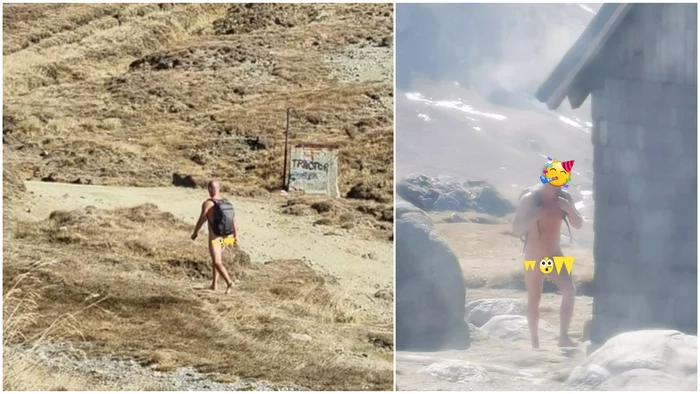 Turist gol la Vârful Omu. Foto: colaj Facebook