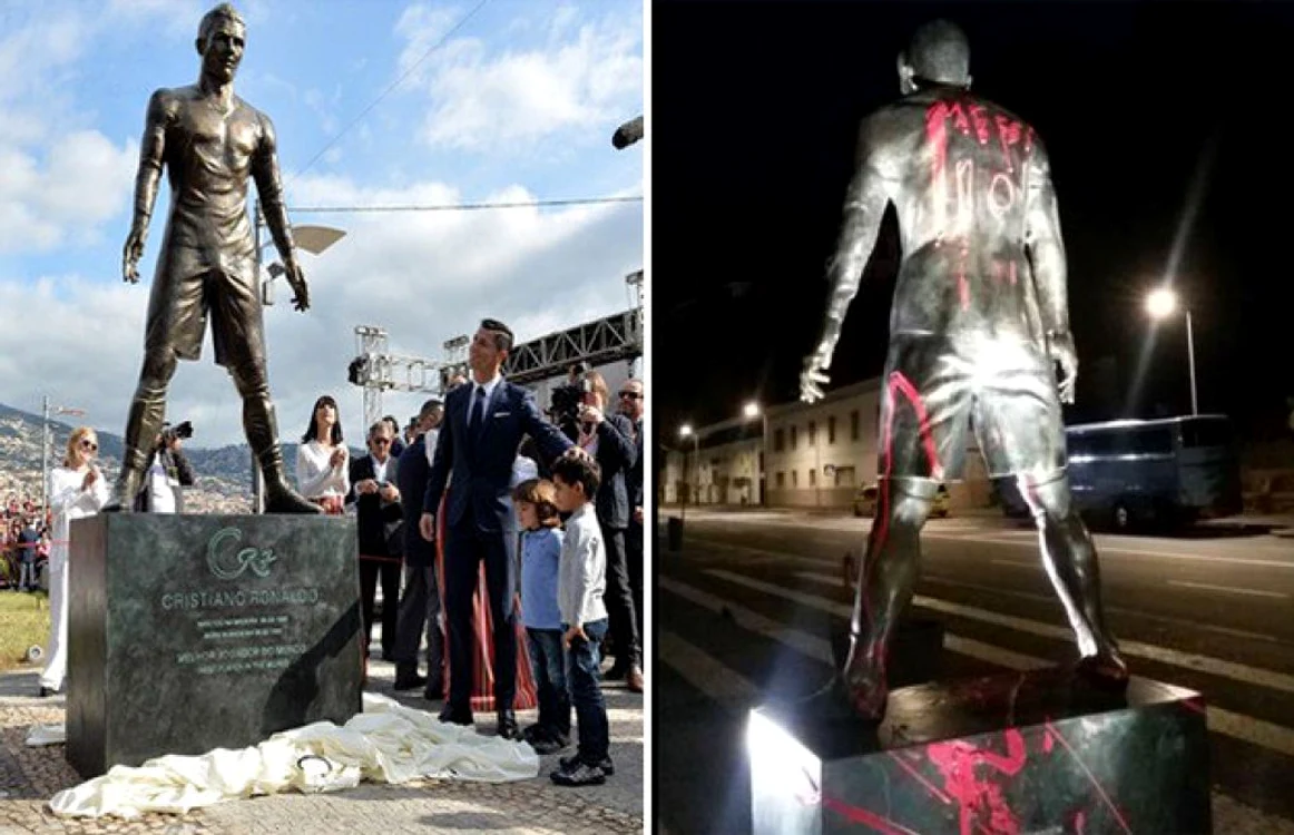Statuia lui CR 7 a fost devalizată în Madeira