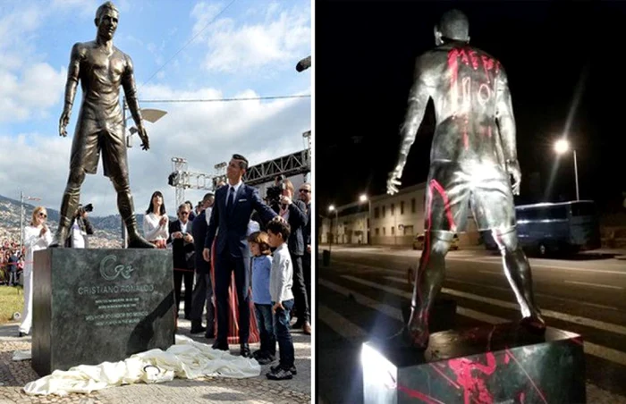 Statuia lui CR 7 a fost devalizată în Madeira
