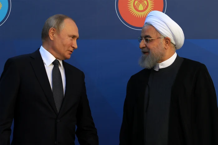 Fostul președinte iranian Hassan Rouhan alături de Vladimir Putin FOTO Shutterstock