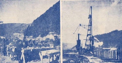 Lucrări pe șantierul Bicaz  Foto revista Hidroconstrucția 1954 jpg