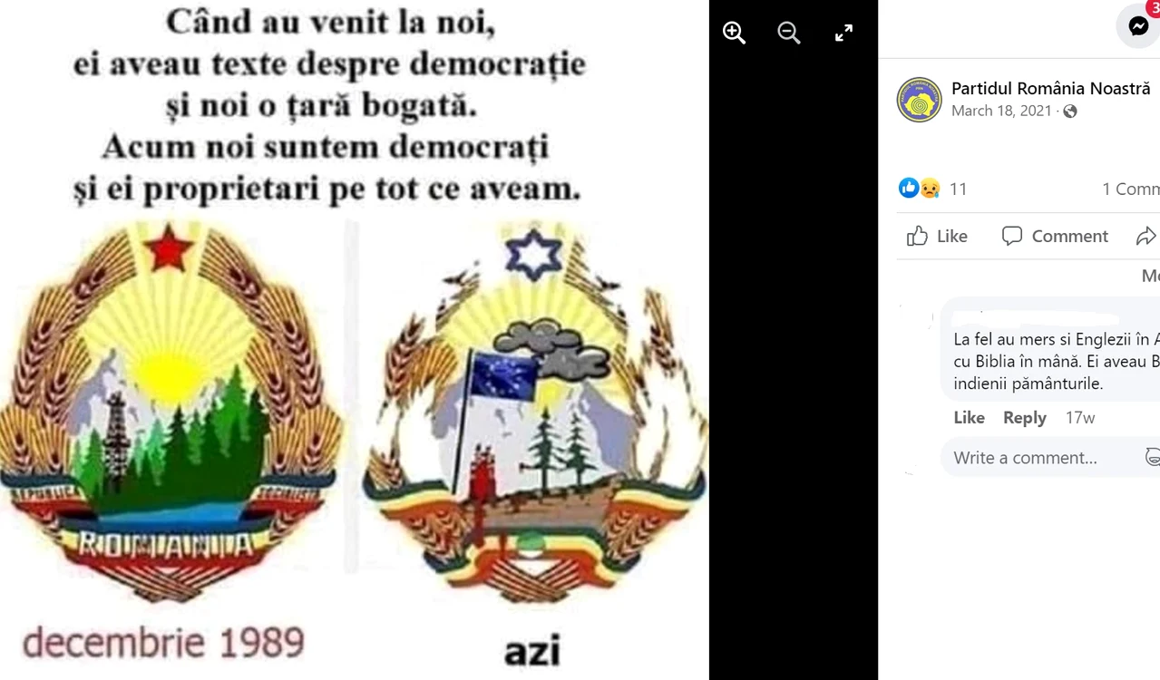 Mesaj promovat de un viitor al aliat al AUR, PRN FOTO Captură Facebook