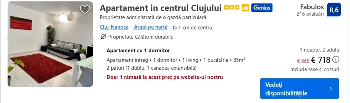 Apartament Cluj foto Captură Booking JPG