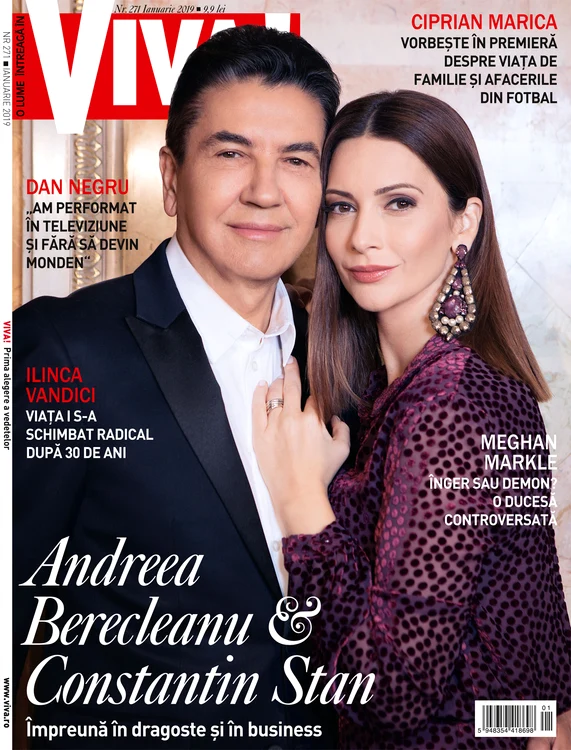 Andreea Berecleanu și soțul său, Constantin Stan, pe coperta Viva din luna ianuarie