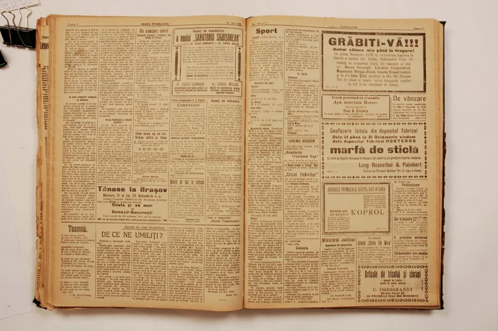 În Gazeta Transilvaniei din 1926 se puteau citi cronicile meciurilor FOTO Muzeul Casa Mureșenilor