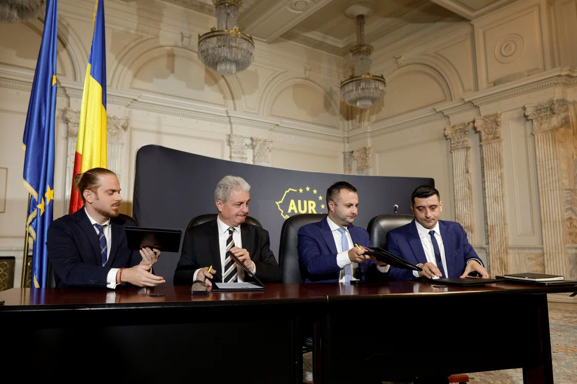 George Simion și șefii partidelor de buzunar care se alătură AUR FOTO Inquam Photos