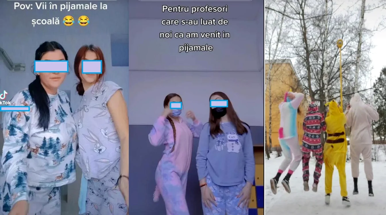 Provovări pe TikTok pentru a merge la școală în pijama Colaj