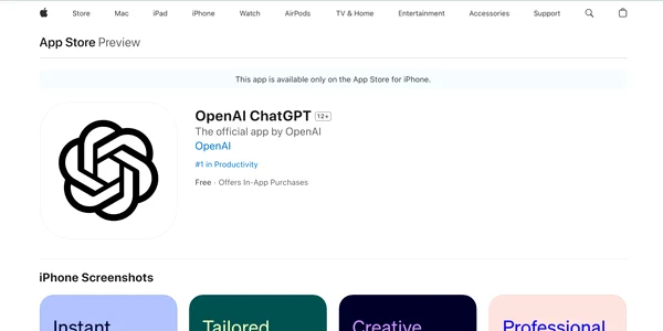 ChatGPT pe iOS png