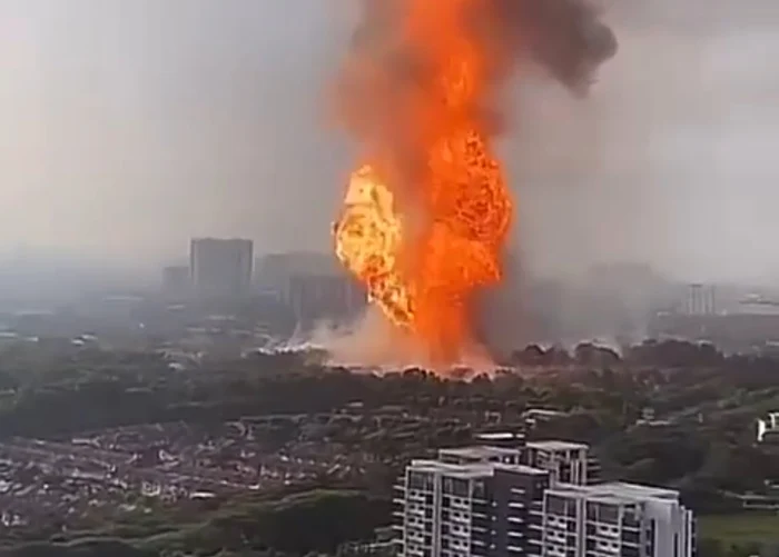 Explozia gazoductului din Malaezia FOTO: X