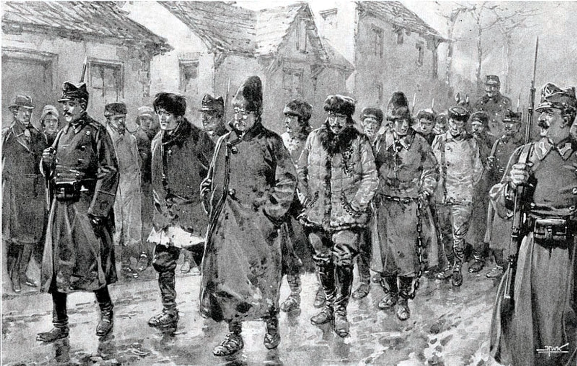 1907: Ţărani în lanţuri, după ce răscoala a fost înăbuşită