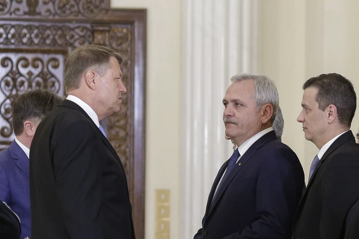 Klaus Iohannis discuta cu Liviu Dragnea si Sorin Grindeanu FOTO Inquam Photos / Octav Ganea