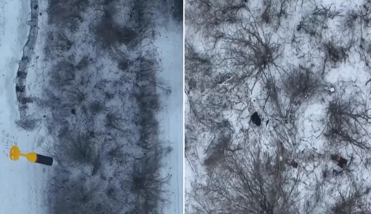 Soldaţii ruşi, suprinşi de o bombă FOTO Captură de ecran Twitter