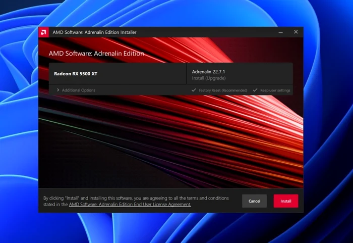 AMD Software: Adrenalin Edition 22.7.1.