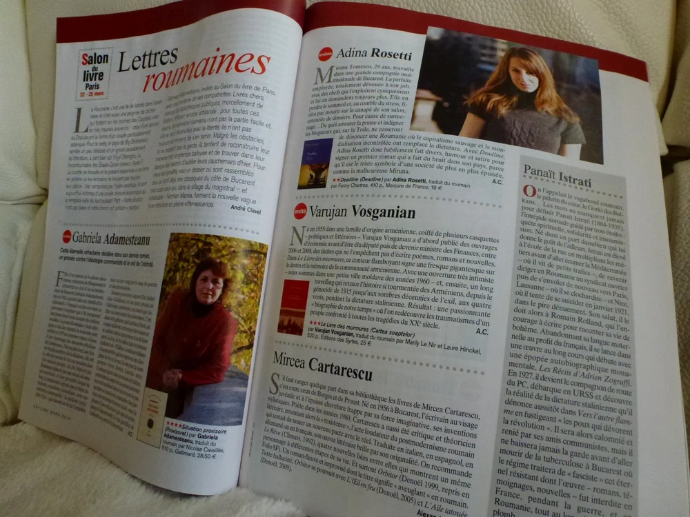 Scriitori români în revista ”Lire” FOTO: Arhivă personală