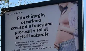 panou publicitar mesaj anticezariana FOTO Facebook / Primăria Municipiului Bucureşti