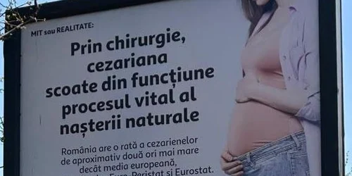 panou publicitar mesaj anticezariana FOTO Facebook / Primăria Municipiului Bucureşti