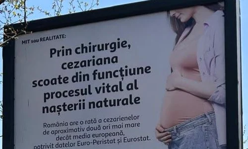 panou publicitar mesaj anticezariana FOTO Facebook / Primăria Municipiului Bucureşti