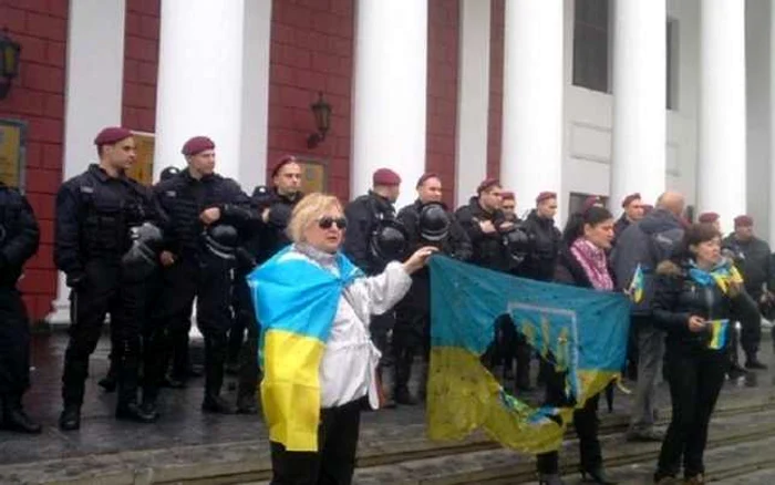 Proteste în faţa primăriei din Odessa