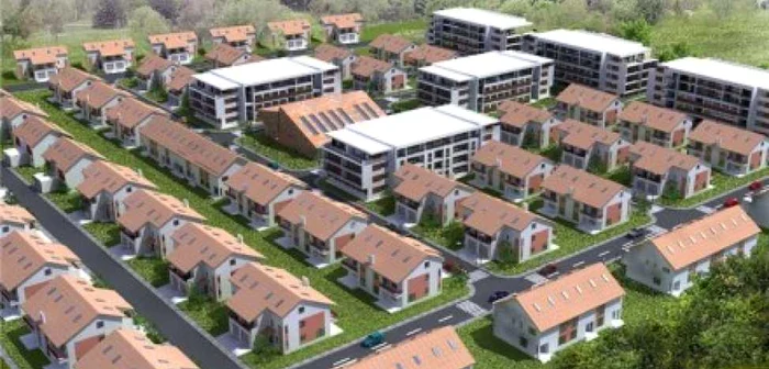 Proiectul American Village prevedea construcţia a 126 de vile, precum şi a unui număr de şase blocuri cu 254 de apartamente, în urma unei investiţii de circa 50 de milioane de euro, proiectul fiind situat în zona Pipera-Tunari din nordul Capitalei FOTO cauta-imobiliare.ro