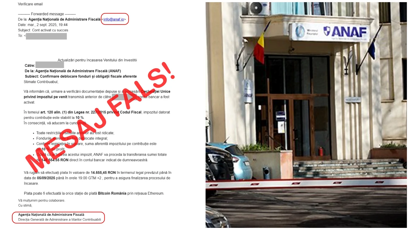 Contribuabilii trebuie să ignore și să șteargă mesajele. FOTO: Facebook
