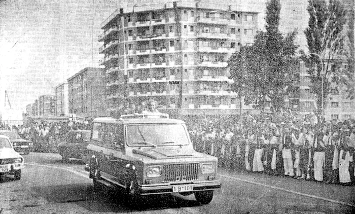 Cuplul Ceauşescu, în Hunedoara anului 1982. Foto: Drumul Socialismului