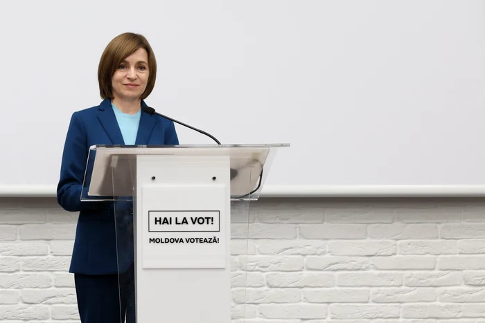 Maia Sandu susține o conferință de presă în cadrul căreia le mulțumește votanților moldoveni, în Chișinău. FOTO Inquam Photos / Elena Covalenco