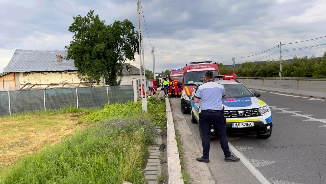 Accidentul a avut loc pe DN73. Foto ISU Argeş