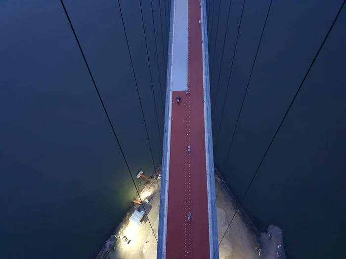 Podul suspendat peste Dunăre va fi al treilea din Europa ca dimensiune FOTO: Ionel Scrioșteanu