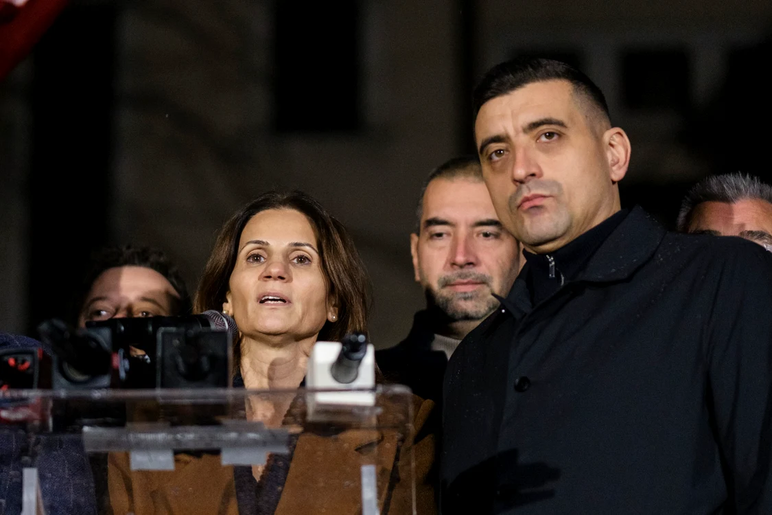 Anca Alexandrescu și George Simion. FOTO Inquam Photos / Alex Nechez