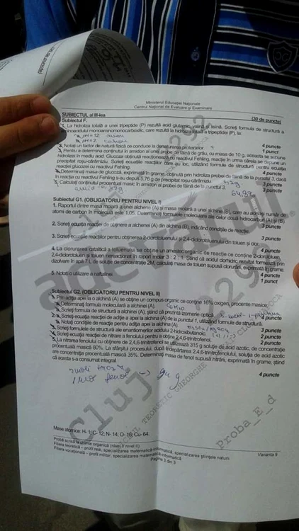 BAC 2015 subiecte Chimie. A treia cerinţă 