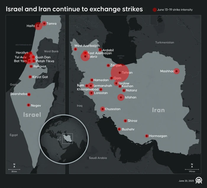 Turcia a publicat o hartă cu loviturile reciproce Iran-Israel FOTO PROFIMEDIA