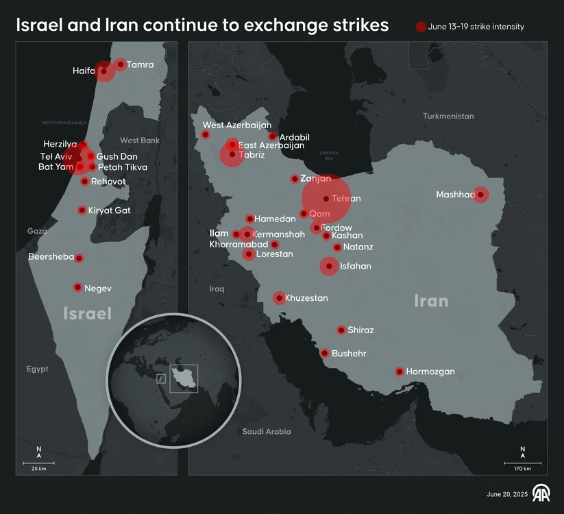 Turcia a publicat o hartă cu loviturile reciproce Iran-Israel FOTO PROFIMEDIA