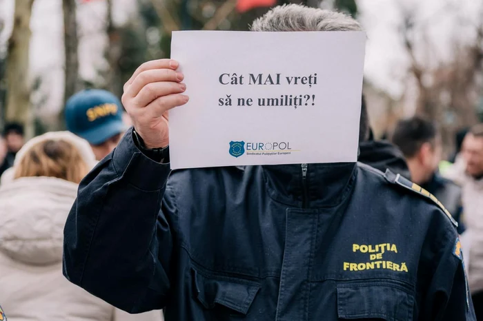 Polițiștii protestează în București FOTO: Sindicatul Europol/FB