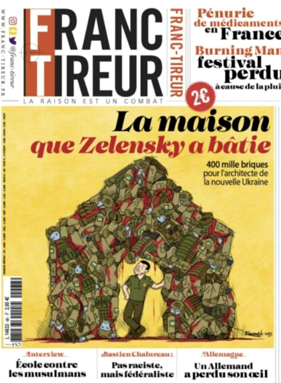 Propaganda rusă a falsificat coperta unei reviste franceze. 