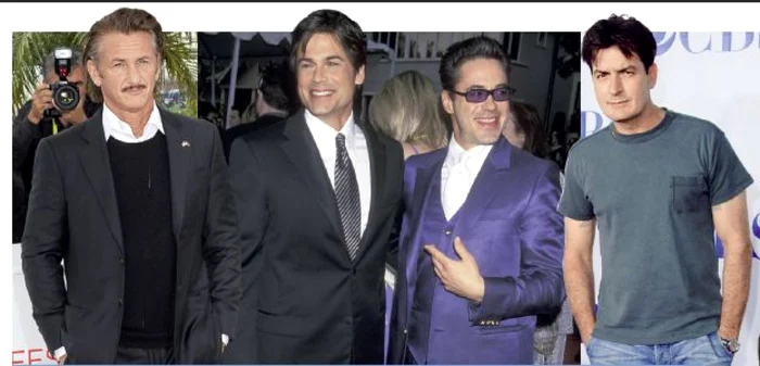 Sean Penn, Rob Lowe, Robert Downey JR, Charlie Sheen   FOTO: guliver/getty images/splash news, hepta