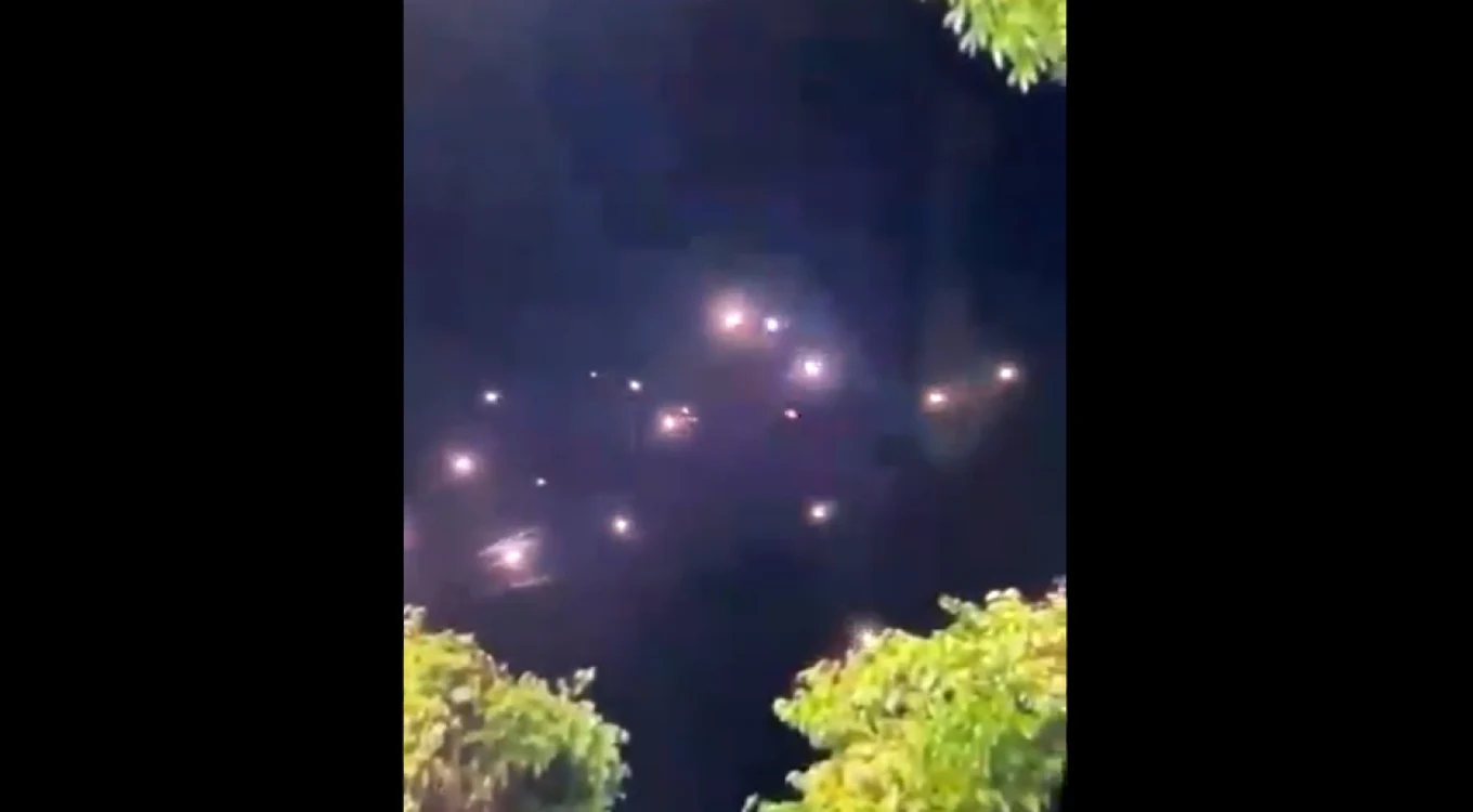 Rachete interceptate de scutul israelian Iron Dome FOTO captură video