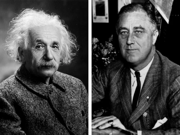 Albert Einstein și Franklin Roosevelt/FOTO: Colaj Wikipedia și Getty Images