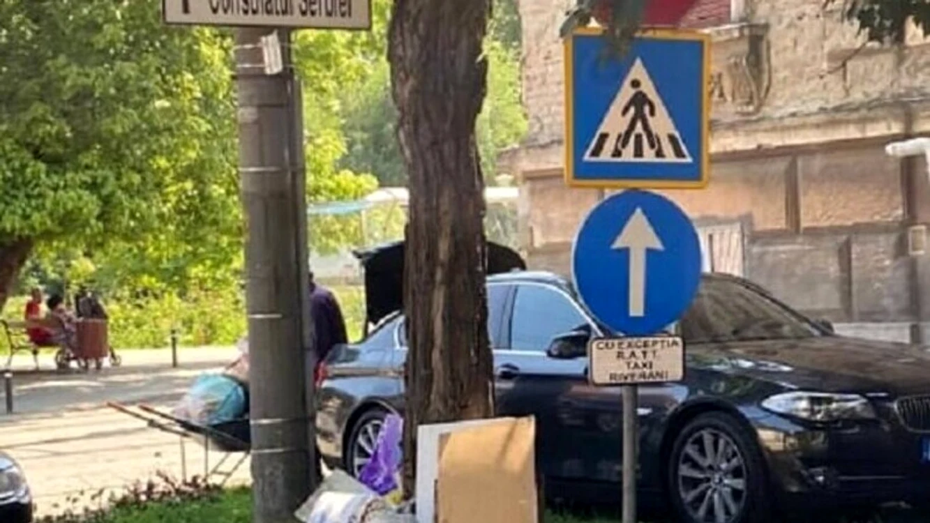 
    Șoferul unei mașini de lux a aruncat o mulțime de gunoaie pe stradăFoto: Direcția Poliția Locală Timișoara  