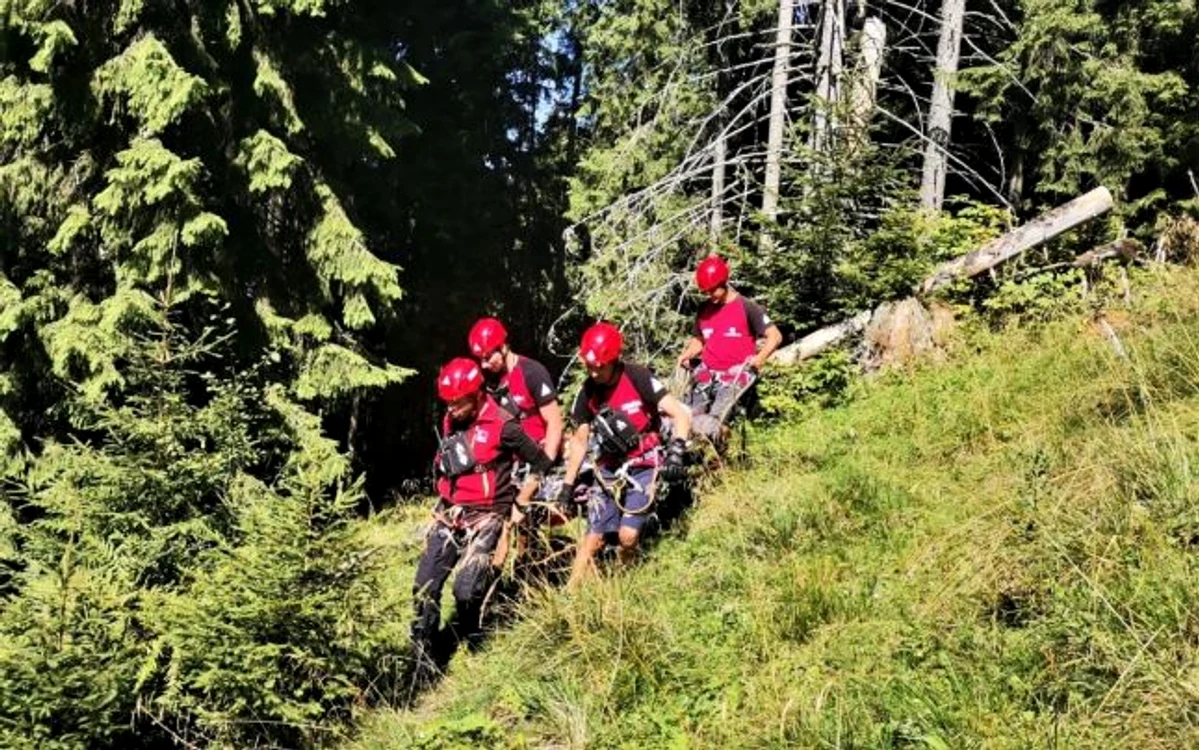 Pădurarul din Gorj a fost găsit decedat într-o râpă adâncă de cinci metri Foto: Salvamont